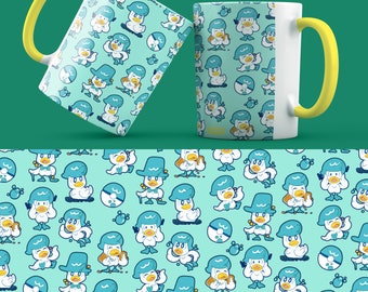 Taza Quaxly con mango amarillo / interior