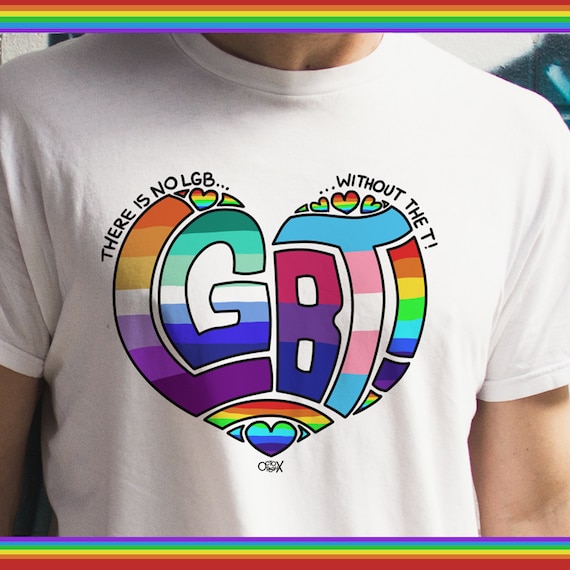 Pride Tshirt - the is No LGB Without the T (white) - Etsy