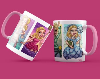 WICKED: GLINDA Mug w/ Pink inside & Handle