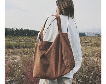 Gifts for Her//Simple Canvas Bag/Eco Bag/Shopping Bag/Shoulder Bag/Large Capacity Canvas Bag
