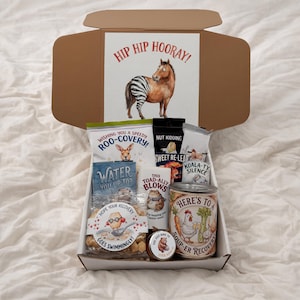 Hip Replacement Gift Care Package | Funny Surgery Recovery Box | Get Well Soon Basket for Men Women | Hip Hip Hooray Snacks | Post Op