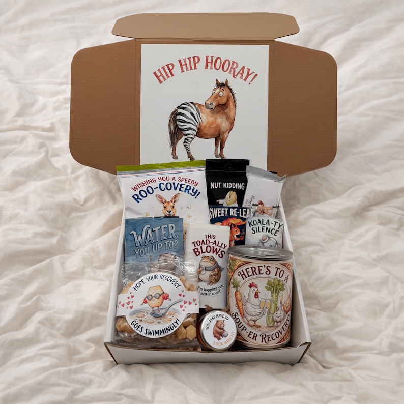 Hip Replacement Recovery Gift Box | Funny Get Well Care Package without service bell