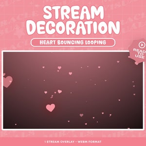 Heart Bouncing Animated Stream Decoration / Heart Bouncing / Love / Celebrate / HappyBirthday / Overlay /Add-on Stream /