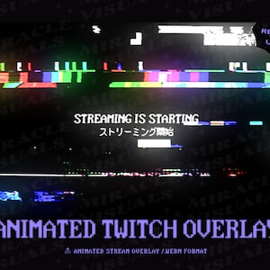 4 Animated Glitch / Sci -fi  / Horror /Screens For Twitch / Be Right Back /  Starting Soon / Currently Offline /