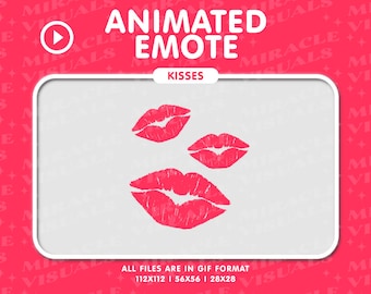 Kiss Animated Twitch Emote / Kiss / Lip / Love / Twitch Animated Emote / Twitch Emote Pack For Streams