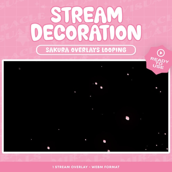 Red Sakura Falling Animated Stream Decoration / Cherry Blossom / SpiritFlower / Kawaii / Spring / Overlay / Add-on Stream /