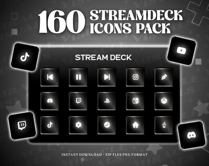 ANIMATED PINK NEON stream deck icons | Streamer | Twitch | Discord ...