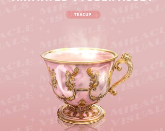 Gemtone Teacups / Vtuber Asset / Stream Decoration / TeaCup / GemStone / Celestial / Overlay / Add-on Stream /