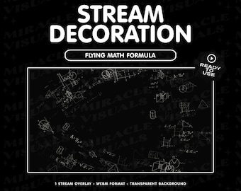 Flying Math Formula Equations Effects / Animated Stream Decoration /Math Formula/ Twitch Alert /Overlay / Add-on Stream /