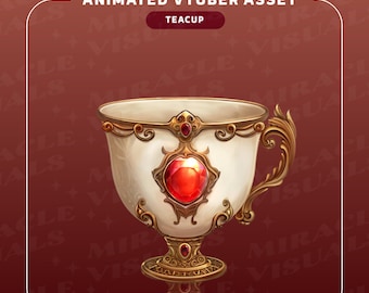 Gemtone Teacups / Vtuber Asset / Stream Decoration / TeaCup / GemStone / Celestial / Overlay / Add-on Stream /
