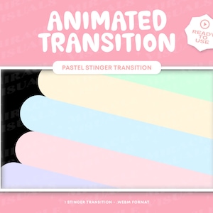 Pastel Stringer Transition for Twitch / Twitch Stream Stinger transition / Kawaii / Pastel / Twitch /Add-on Stream/