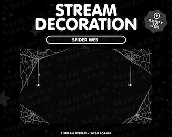 Halloween spiderweb stream overlays / Twitch overlays / spiderweb / Halloween / Twitch /  Add-on Stream