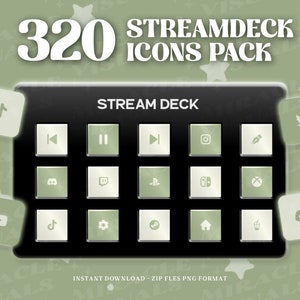 Puede incluir: Una imagen en blanco y negro de un Stream Deck con 320 iconos. El Stream Deck es un dispositivo que permite a los usuarios personalizar su configuración de streaming con botones y controles. Los iconos están dispuestos en una cuadrícula e incluyen plataformas de redes sociales populares, consolas de juegos y otras herramientas de streaming.