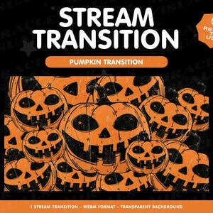 Halloween Pumpkin stream Transition / Twitch Stream Stinger transition / Pumpkin / Halloween / Twitch /  Add-on Stream / Transition