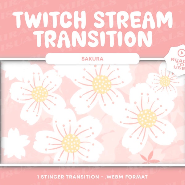 Sakura Twitch Transition/ CherryBlossom Transition / Kawaii / Star / Twitch /Add-on Stream/ Youtube / Streamer /