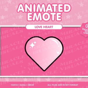 Heart Animated Twitch Emote / Heart / PinkHeart / Badge / Twitch Animated Emote / Twitch Emote Pack For Streams