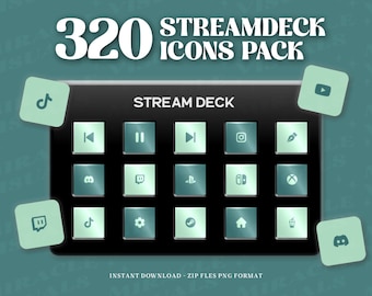 Pastel Blue Streamdeck Icon Set | 320 PastelBlue Icon Pack For Elgato Steamdeck | Streamers, Streaming, Twitch