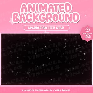 Sparkle Glitter Star Animated Loop Stream Decoración / Twitch Animated / Kawaii / Sparkle / Glitter / Star / Overlay / Add-on Stream / Loop