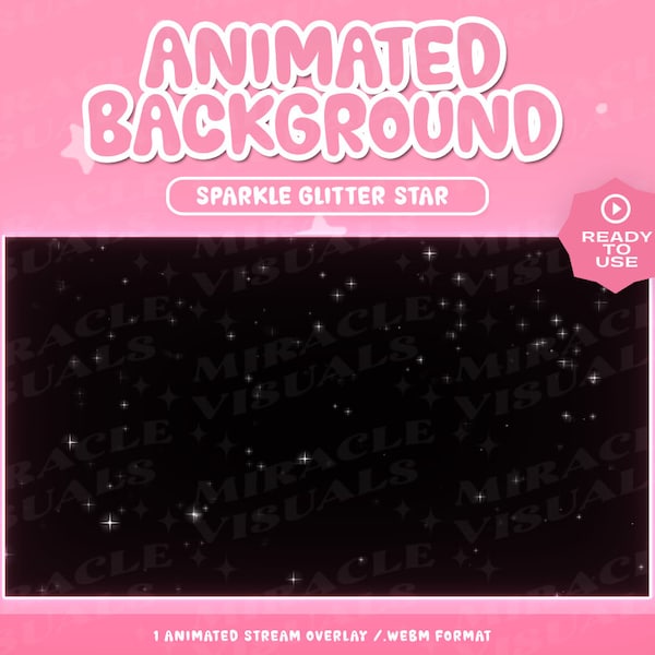 Sparkle Glitter Star Animated Loop Stream Decoración / Twitch Animated / Kawaii / Sparkle / Glitter / Star / Overlay / Add-on Stream / Loop