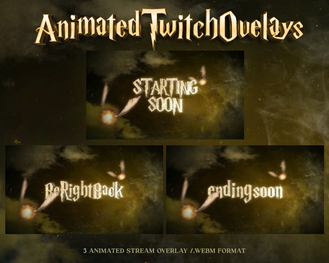 3 Animated Hufflepuff Twitch Overlays/ Hogwarts Legecy Twitch /magic ...