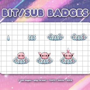 Twitch Sub Badge / Kawaii Bird Collection / Diamond / Flower / Twitch / Cute / Add-on Stream / Badges For Streamers / Aesthetic