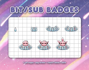 Twitch Sub Badge / Kawaii Bird Collection / Diamond / Flower / Twitch / Cute / Add-on Stream / Badges For Streamers / Aesthetic