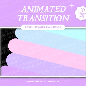 Pastel Stringer Transition for Twitch / Twitch Stream Stinger transition / Kawaii / Pastel / Twitch /Add-on Stream/