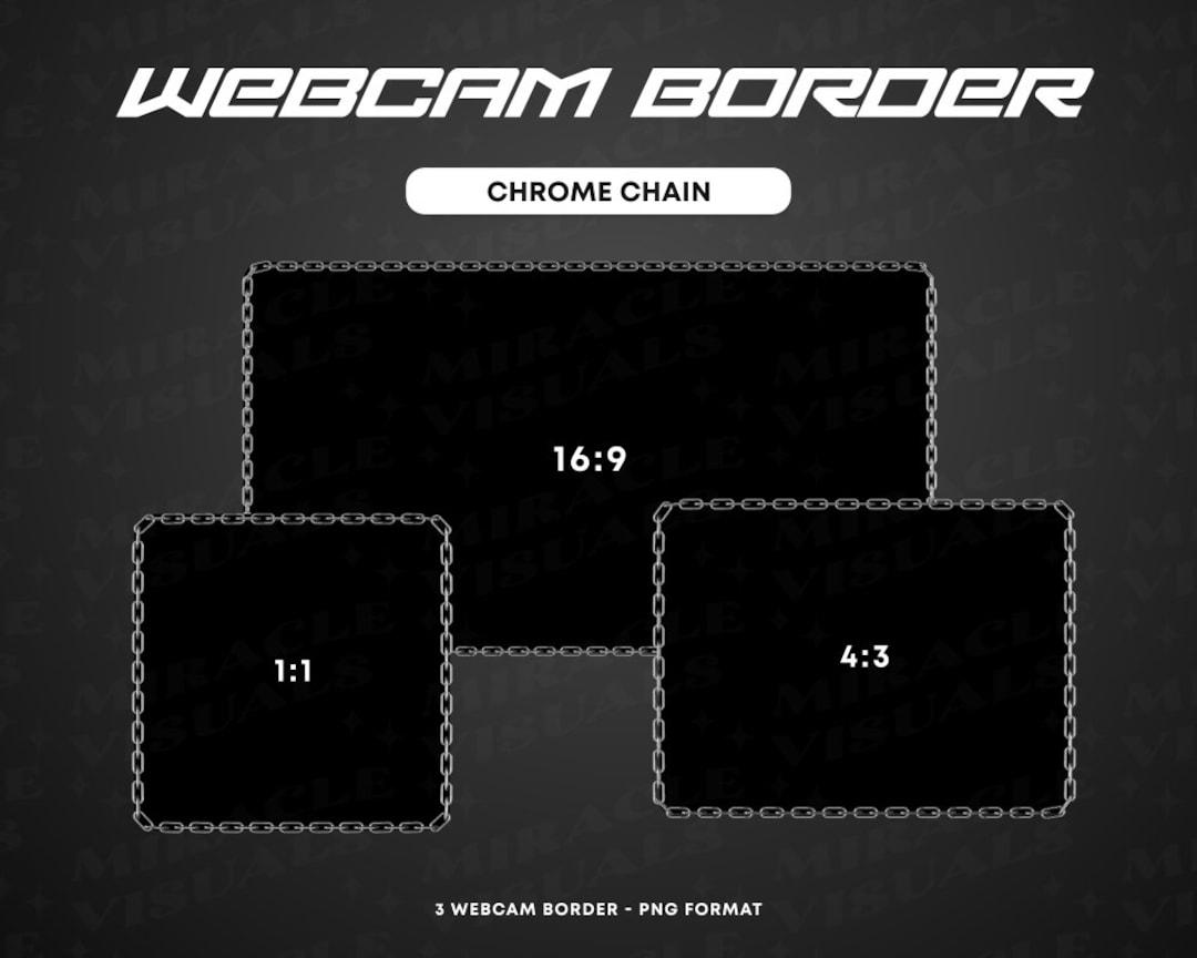 3 Chrome Chain Webcam Border / Y2K / Sliver / Chrome / Twitch / Discord ...