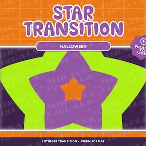 Halloween Star Stream Transition/ Twitch Stream Stinger transition / Kawaii / Spooky/Halloween / Twitch /Add-on Stream/