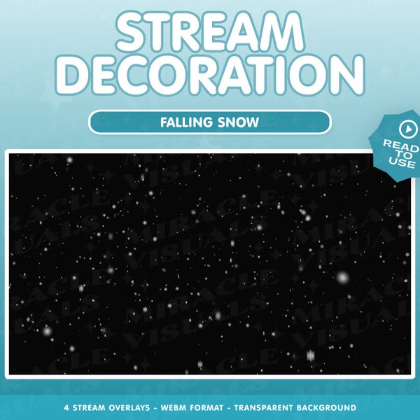 Falling Snow Animated Stream Decoration /Winter / Snowfall / xmas /Christmas/ Overlay /Add-on Stream /