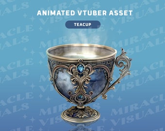 Gemtone Teacups / Vtuber Asset / Stream Decoration / TeaCup / GemStone / Celestial / Overlay / Add-on Stream /