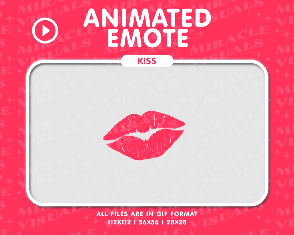 Kiss Animated Twitch Emote / Kiss / Lip / Love / Twitch Animated Emote / Twitch Emote Pack For Streams
