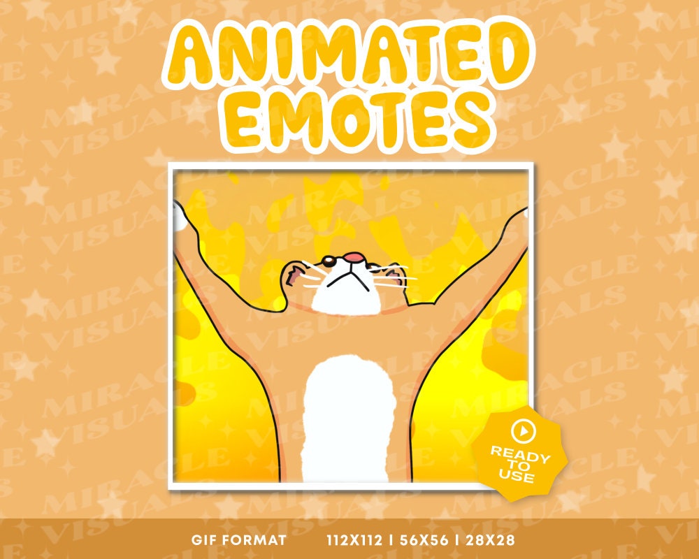 Kawaii Cat Fire Animated Emote / Kitten / Fire Emotes  / Me Me Emotes  / Twitch / Discord Animated Emote / Twitch Emote Pack For Streams