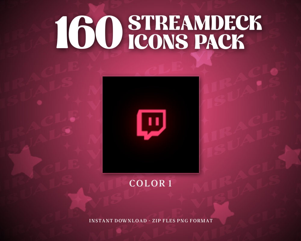 160 Neonpink Streamdeck Icon Set | 160 Neon Pink Icon Pack for Elgato ...