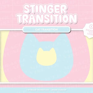 Pastel Cat stream Transition/ Twitch Stream Stinger transition / Kawaii / Cat / Twitch / Pastel / Aesthetic / Add-on Stream/ Overlays