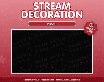 Heart Animated Stream Decoration / Heart / Tema de San Valentín / Love / Red Heart / Overlay / Add-on Stream /