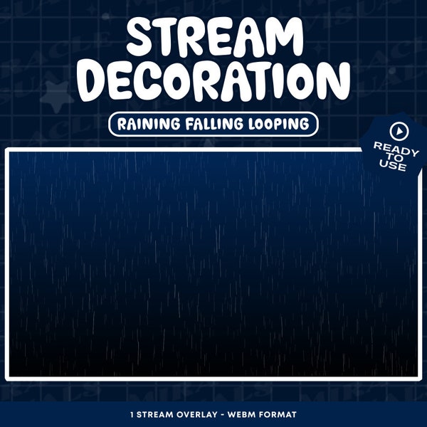 Rain Falling Animated Stream Decoration / LightHeavyRainy / RainingShowers / Sad / Weather / Horror / Overlay / Add-on Stream /