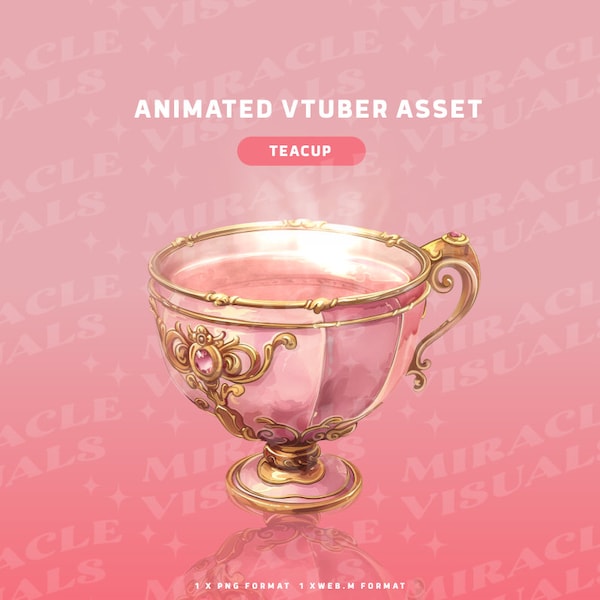 Gemtone Teacups / Vtuber Asset / Stream Decoration / TeaCup / GemStone / Celestial / Overlay / Add-on Stream /