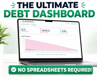Ultimate Debt Payoff Calculator | Interactive Debt Snowball & Avalanche Dashboard | Financial Planner | No Excel Needed!