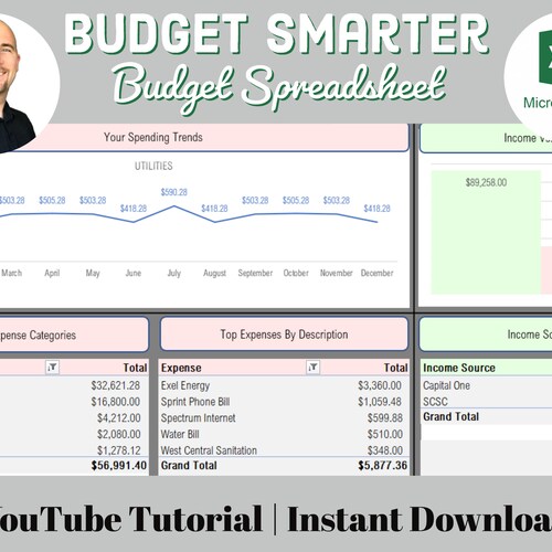 Microsoft Excel Budget Spreadsheet Budget Smarter Etsy Australia Microsoft excel budget spreadsheet budget smarter etsy australia