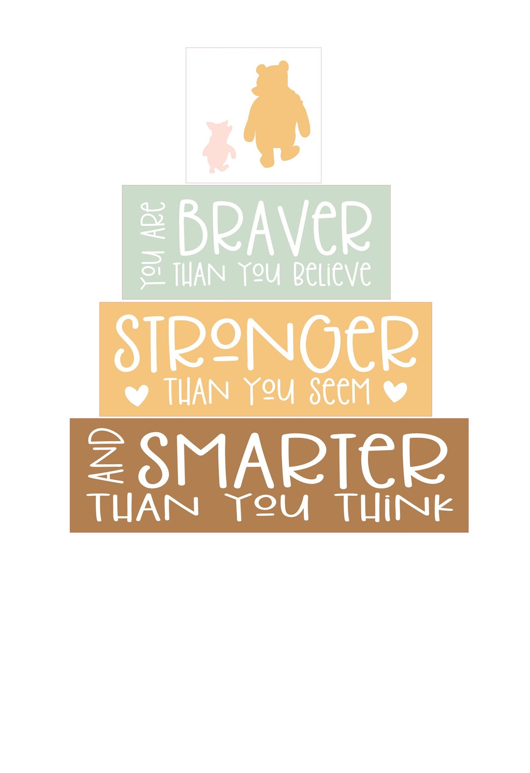 Winnie the Pooh Nursery Decoration Classic Pooh Braver Etsy