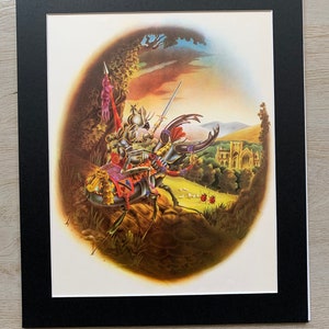 Illustration Salvaged From The Butterfly Ball Vintage Book Sir Bedivere And The Stag-Beetle