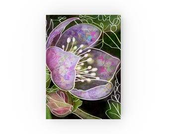 Bloemenboek met harde kaft | Kleurrijk abstract kerstroosje met helleborus