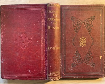 1881 Sketches Of Army Life In Russia Antique Book Vintage Book Rare Book