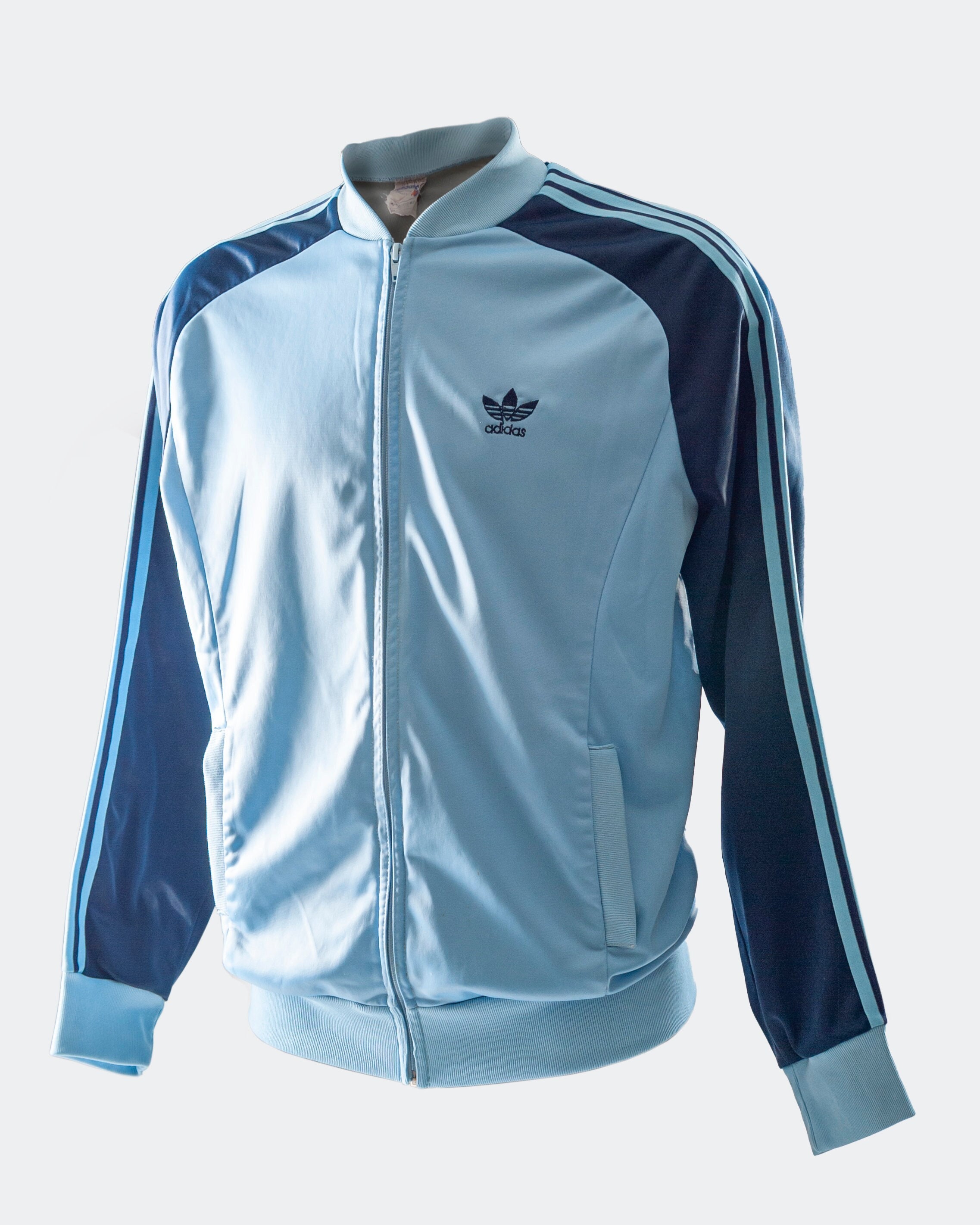 Veste Adidas à capuche Ventex Trefoil Bleu ciel 70'S Vintage Jacket - 180 /  L 