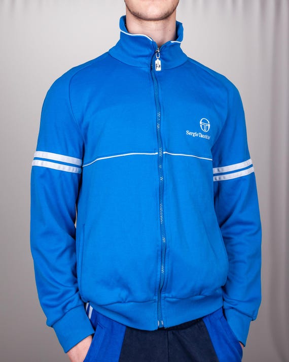 80s SERGIO TACCHINI Orion vintage tennis track top jacket felpa blue racquet