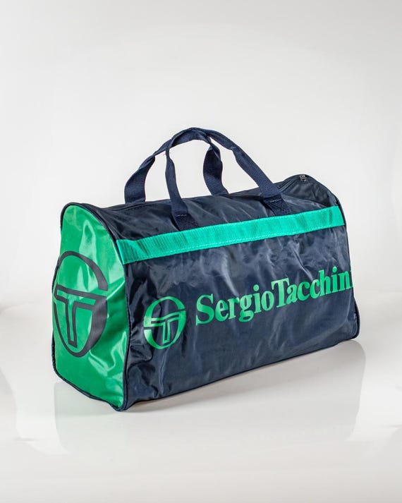 Vintage Y2k SERGIO TACCHINI Sport Gym Tennis Bag Big Duffle Racket