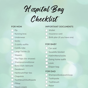 Hospital diaper bag checklist for baby sales