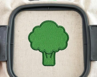 ブロッコリーの刺繍ファイル – シンプルな野菜デザイン (PES/DST/JEF) (即時ダウンロード)