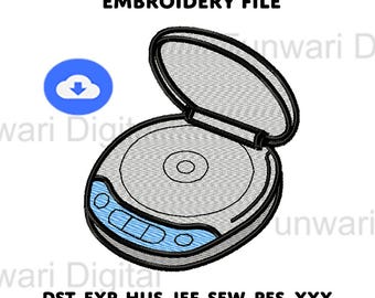discman y2k machine embroidery file retro 90s aesthetic design instant download pes dst jef exp hus sew xxx for hats shirts bags cute y2k